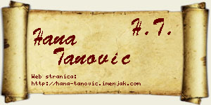 Hana Tanović vizit kartica
